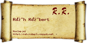 Réh Róbert névjegykártya